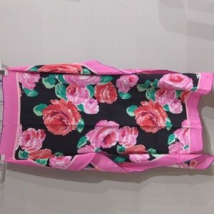 All Silk Made In Korea Square Scarf Floral Roses Vintage 35" X 35"